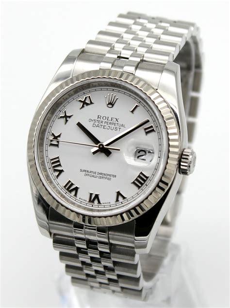 rolex precision white dial men|rolex white face datejust.